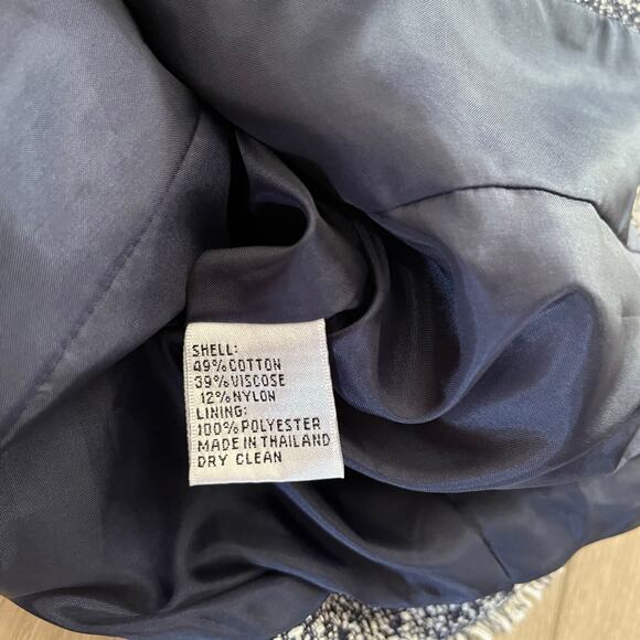 Talbots Women’s Navy Blue Tweed Blazer Size 16 - Picture 8 of 9